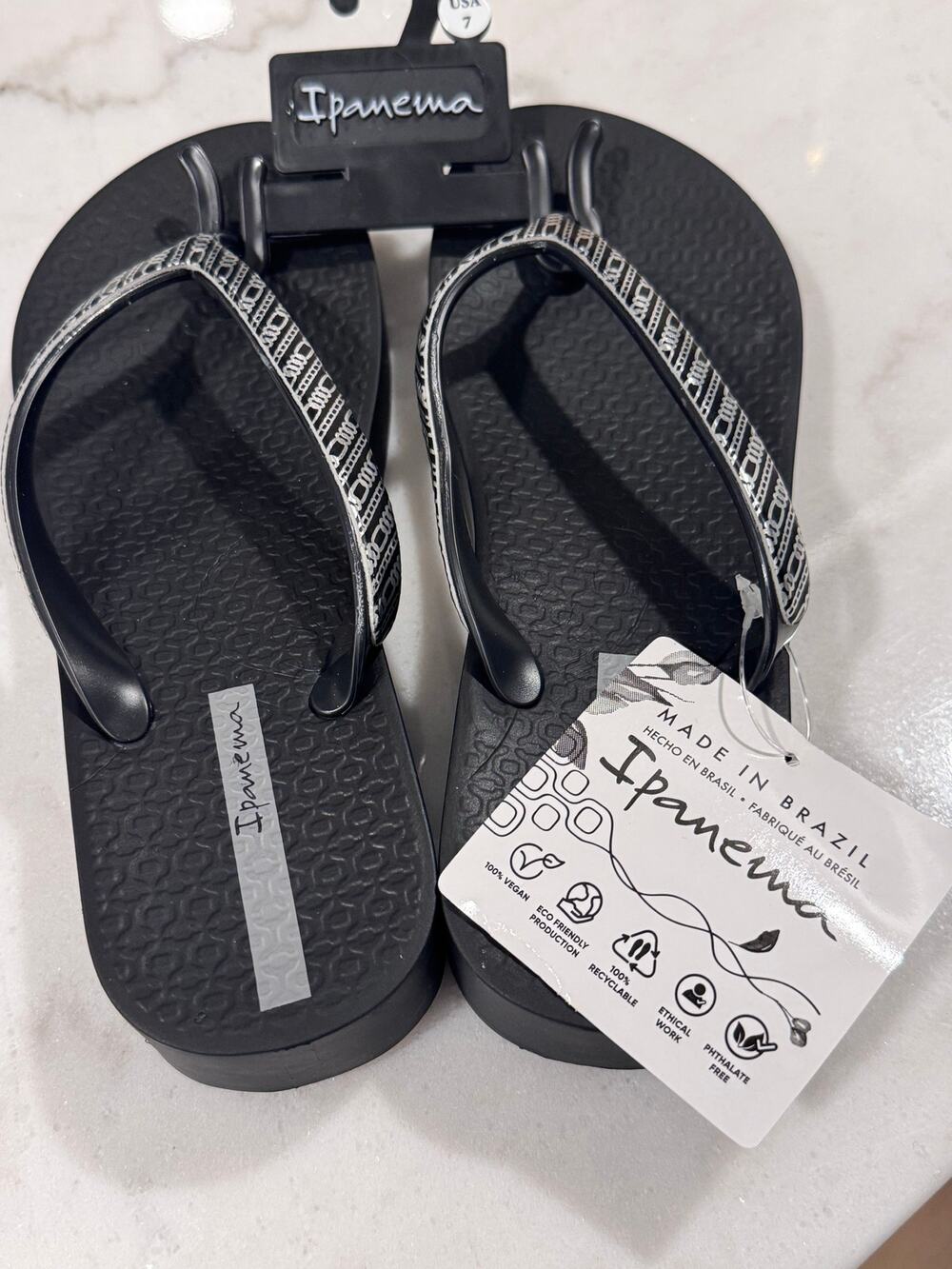 Ipanema Women’s Mesh IX Plat Wedge Flip Flops – Black NEW